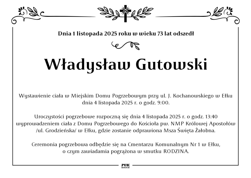 Władysław Gutowski - nekrolog